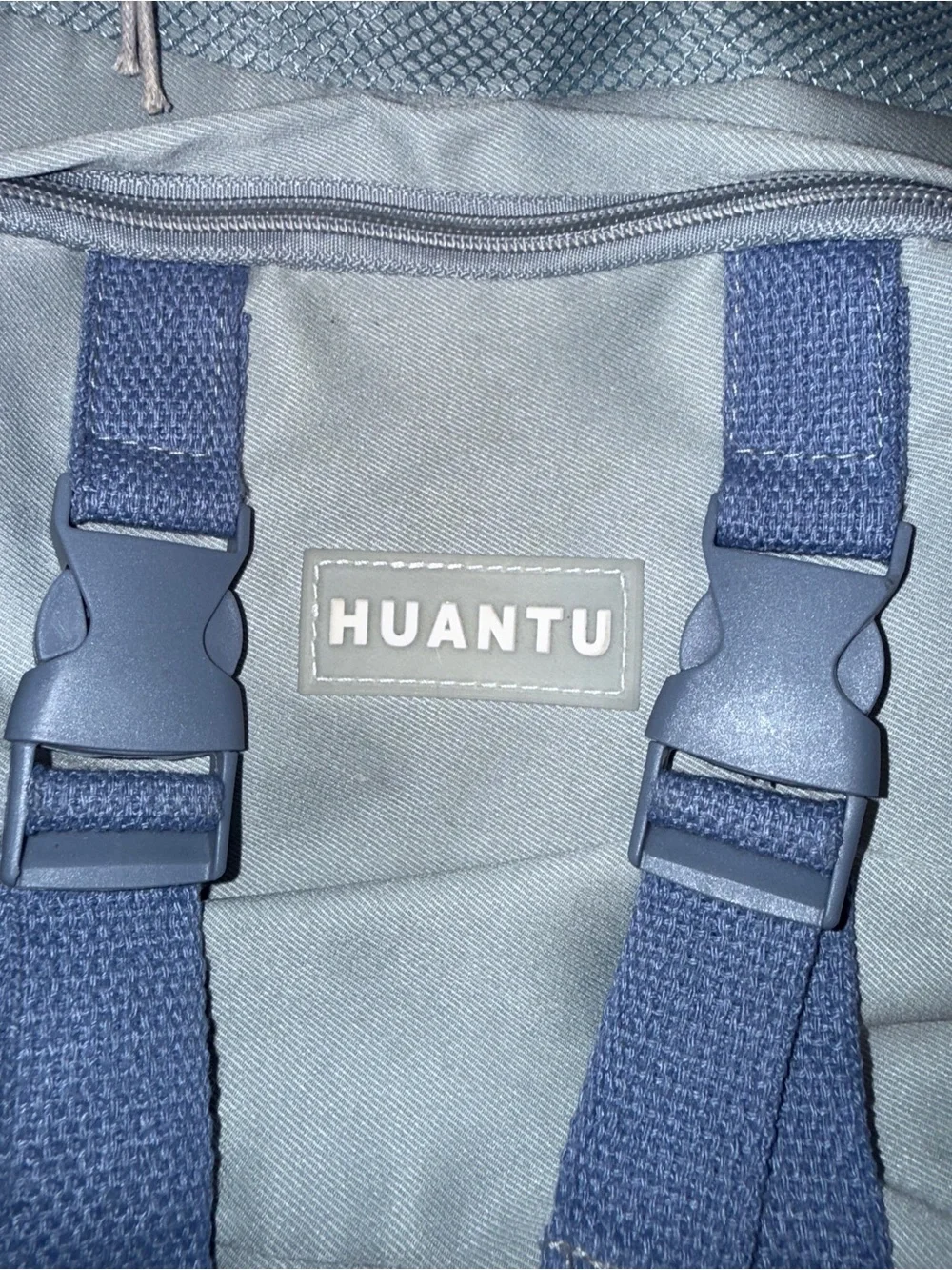 Huantu Men's Gray Backpack with Navy Accents